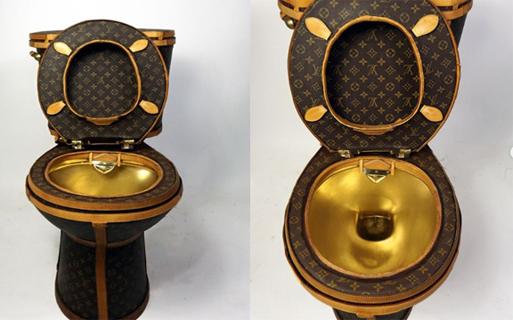 Artist revamps a toilet seat with Louis Vuitton bags | The Daily Chakra