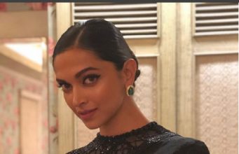 Deepika Padukone looked ravishing in a black sheer sari
