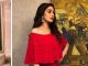 Sridevi in an all red jumpsuit
