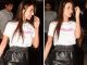 Malaika Arora looks chic in this mini faux leather skirt
