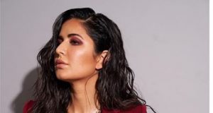 Katrina Kaif looks stunning a red Nikhil Thampi suit