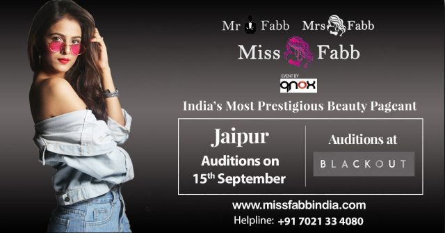 Auditions of Miss, Mrs & Mr Fabb Jaipur 2019 on 15th September 2019