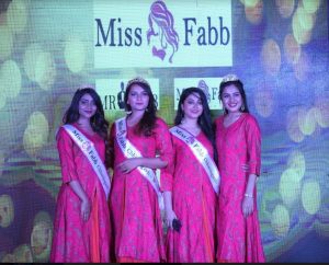 1st Runner up – Joshita Gautam and Srishti Kale (tie) 2nd Runner up – L. Elizabeth Bhavya Chauhan was sashed winner of Miss Fabb Chhattisgarh 2019