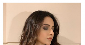 Rakul Preet looks raashing ingold thigh-slit embellished dress