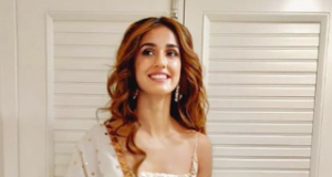 Disha Patani looks elegant in white and golden sharara