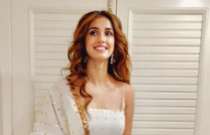 Disha Patani looks elegant in white and golden sharara