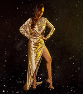 Malaika Arora Khan looks stunning a thigh slit golden dress