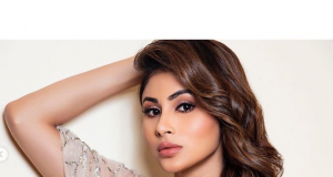 Mouni Roy looks breathtaking in this champagne one-shoulder gown