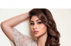 Mouni Roy looks breathtaking in this champagne one-shoulder gown