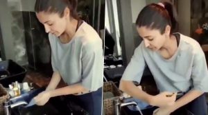 Anushka Sharma takes the safe hands challenge initiated by the World Health Organization