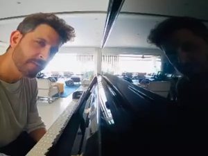 Hrithik Roshan tries his hands on the piano during quarantine