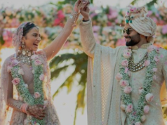 See here. Rakul Preet Singh and Jackky Bhagnani have shared their first wedding pictures.